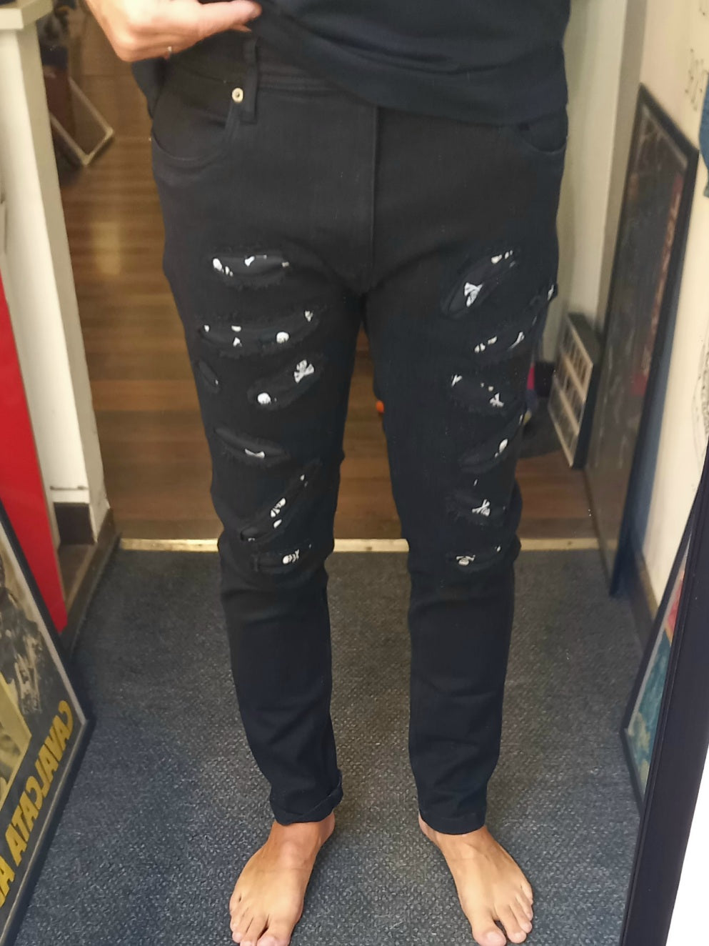 Black Custom Skinny Jeans Pirates