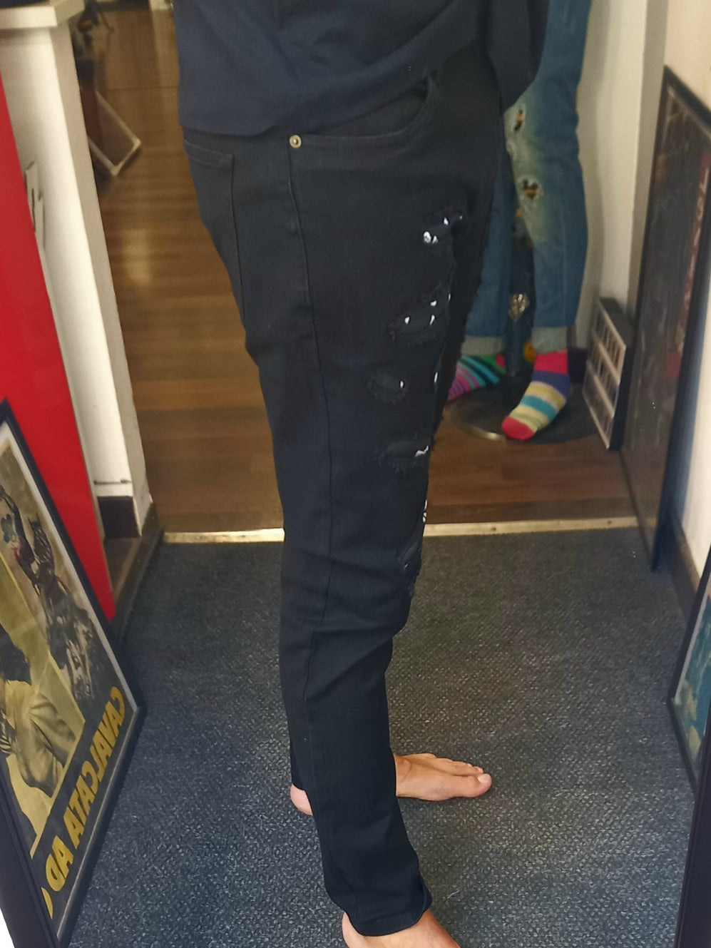 Black Custom Skinny Jeans Pirates