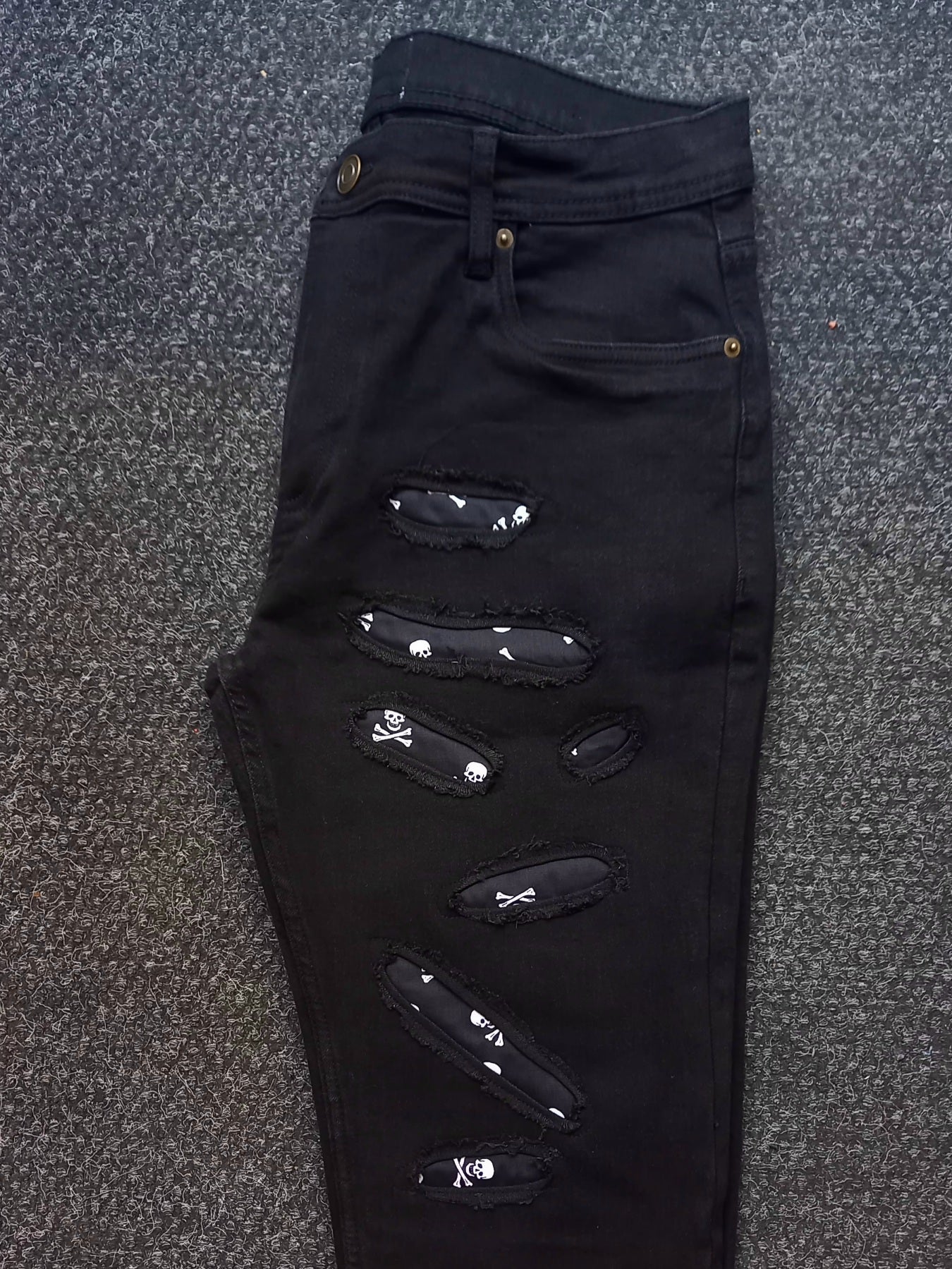 Black Custom Skinny Jeans Pirates