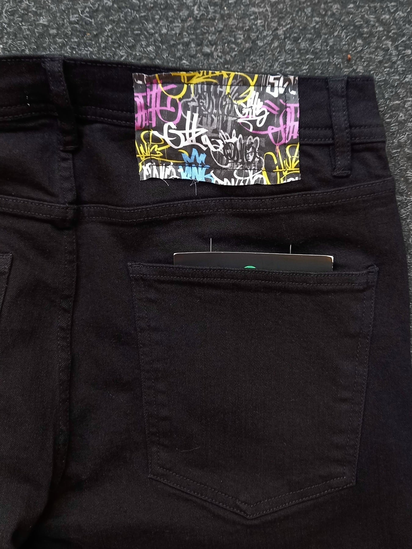 Black Custom Skinny Jeans Graffiti