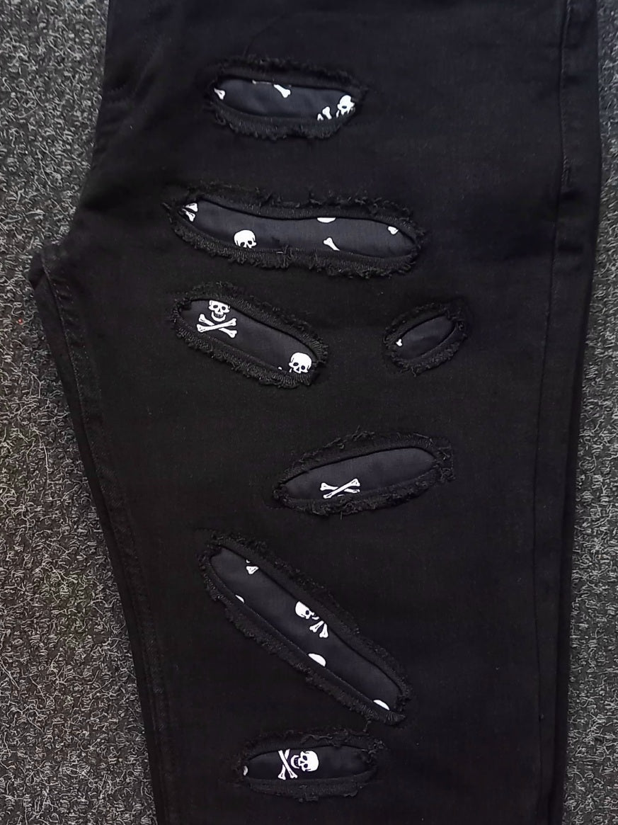 Black Custom Skinny Jeans Pirates