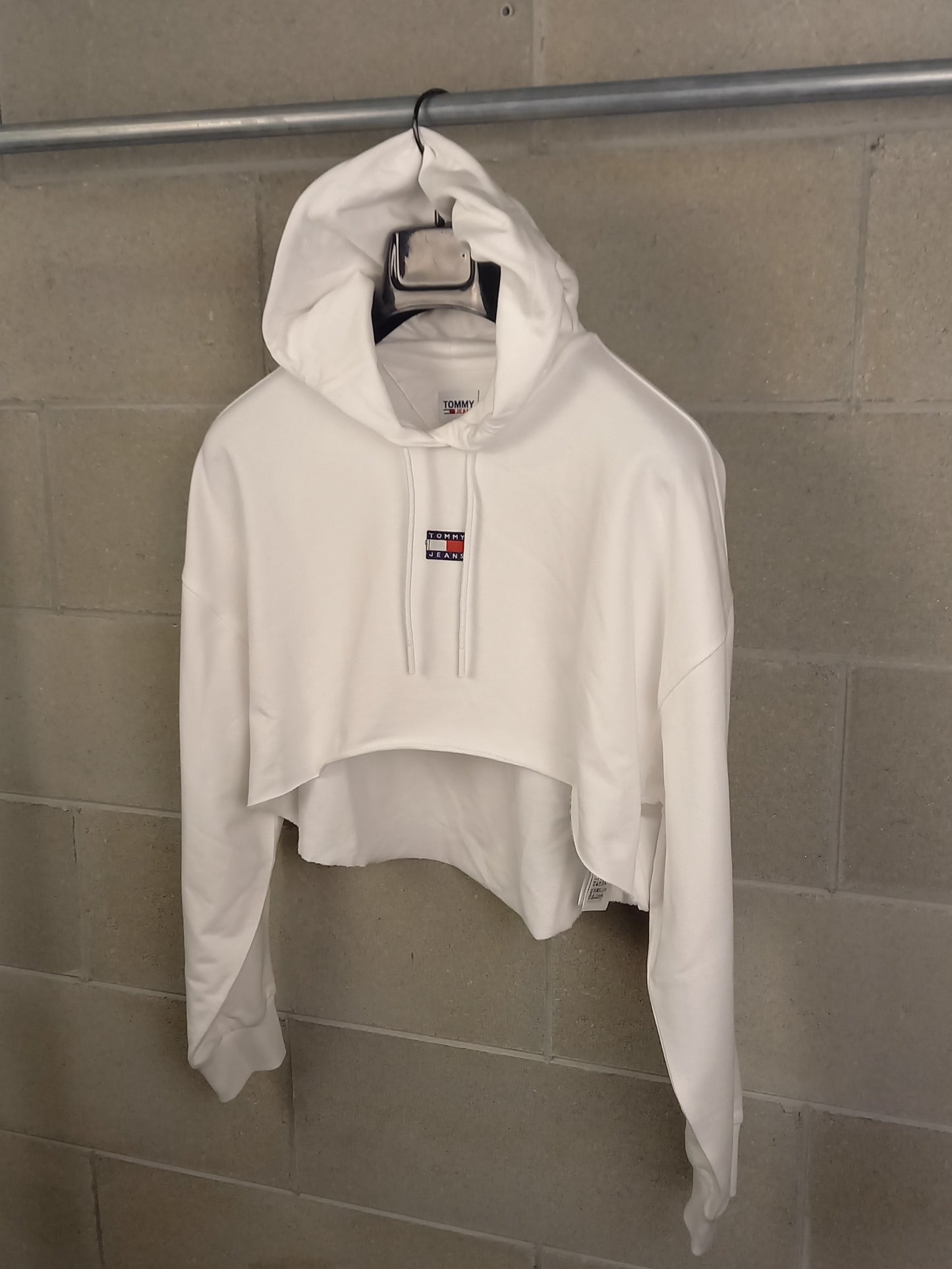 Tommy Hilfiger® Felpa Bianca Crop con cappuccio Regular Fit