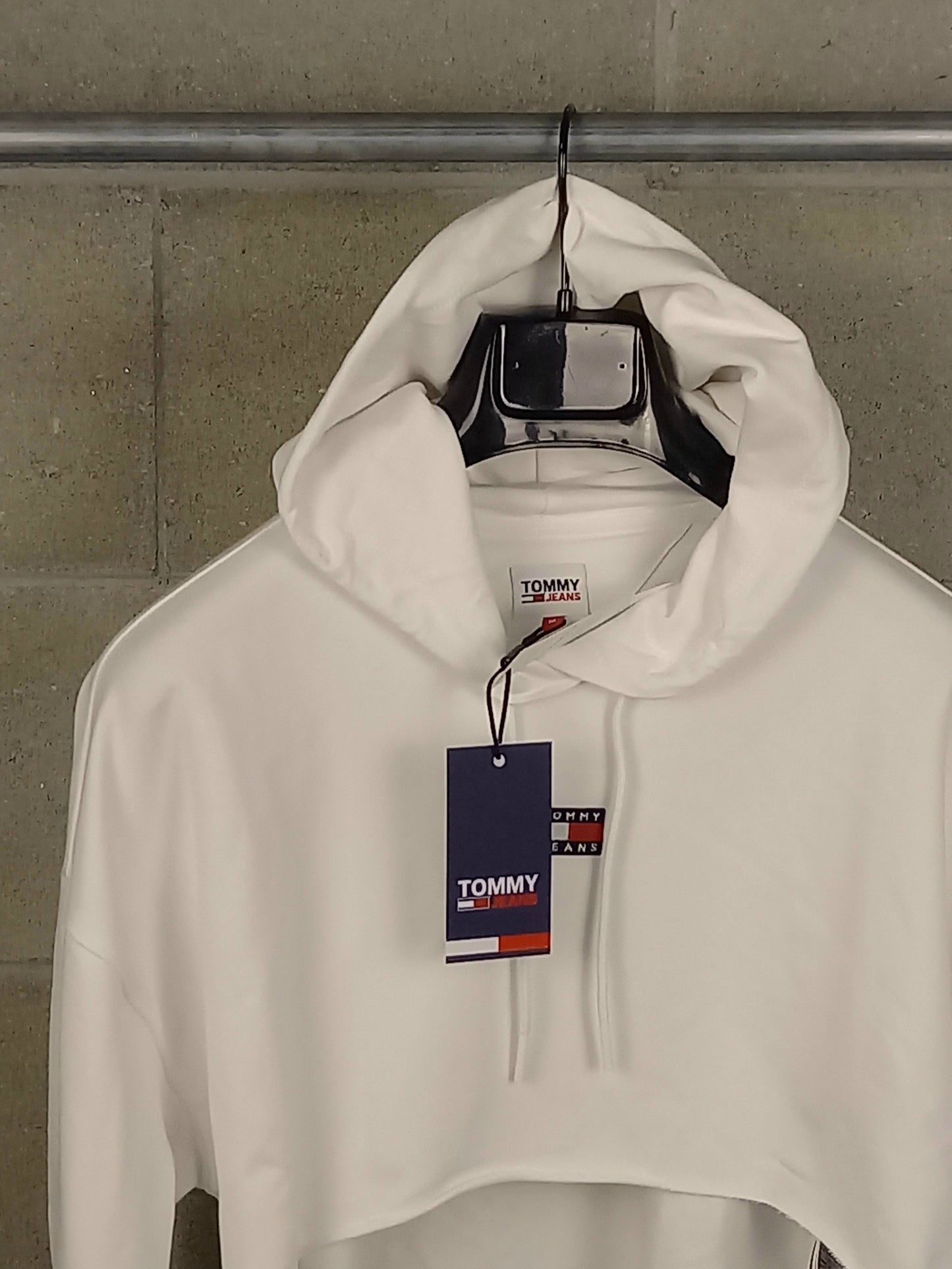 Tommy Hilfiger® Felpa Bianca Crop con cappuccio Regular Fit