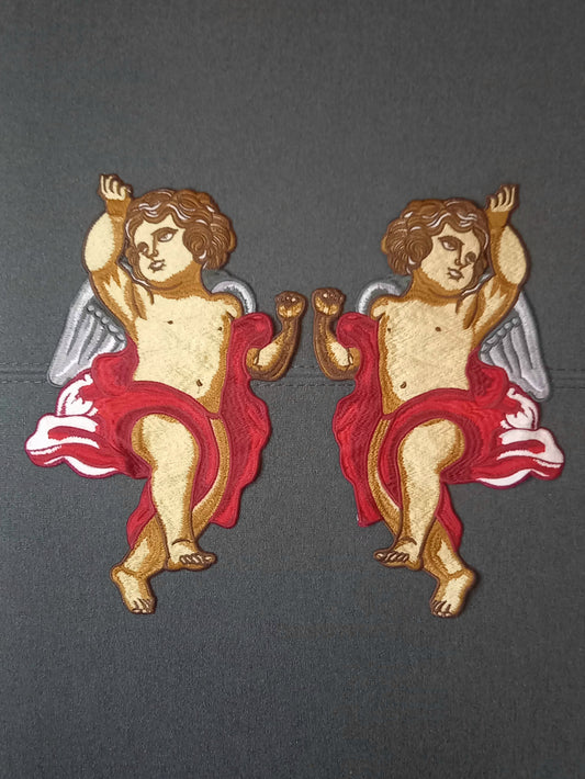 Coppia Toppe Patches Ricamate Angels