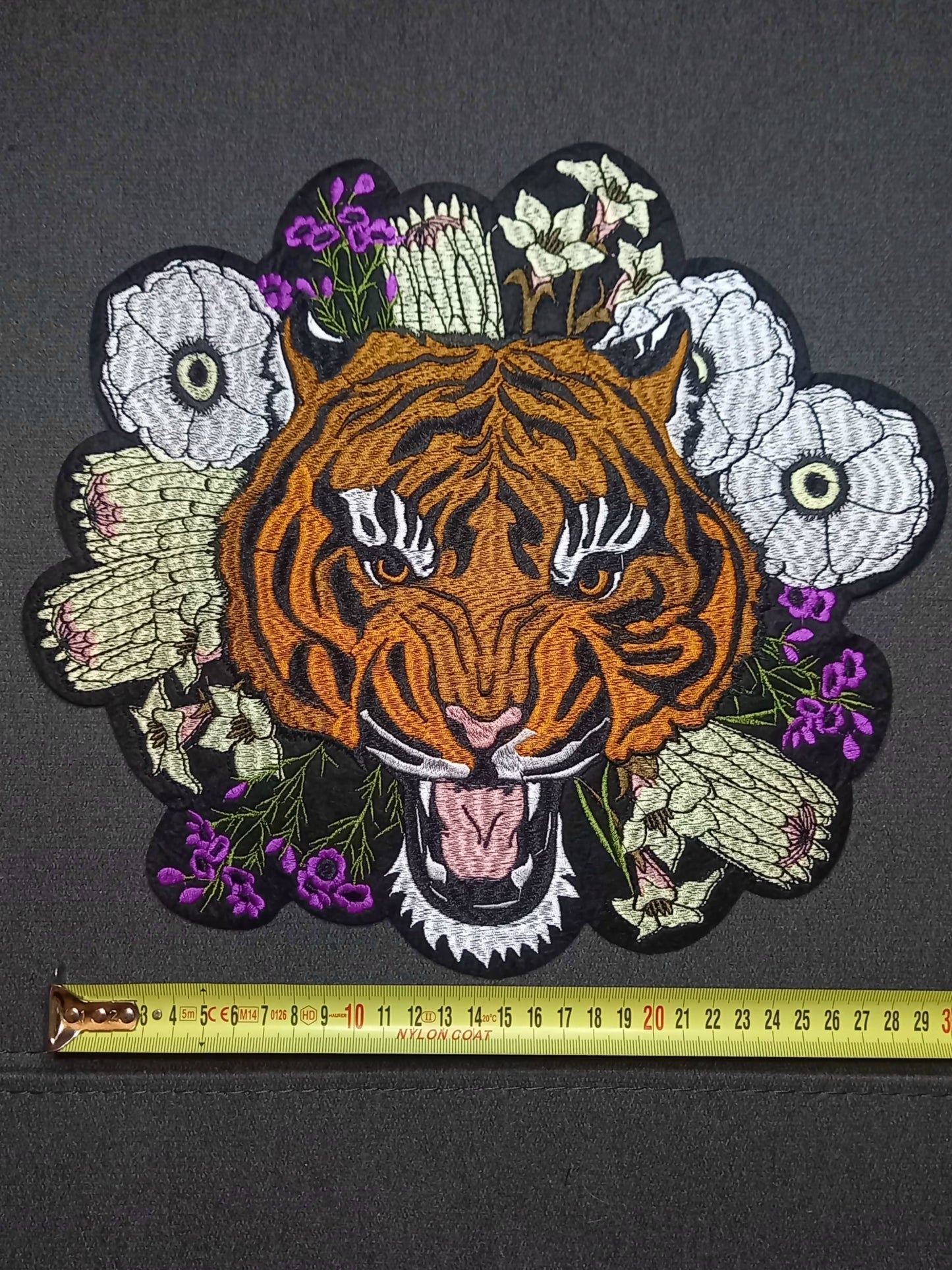Toppa Patch Ricamata Tiger flowers