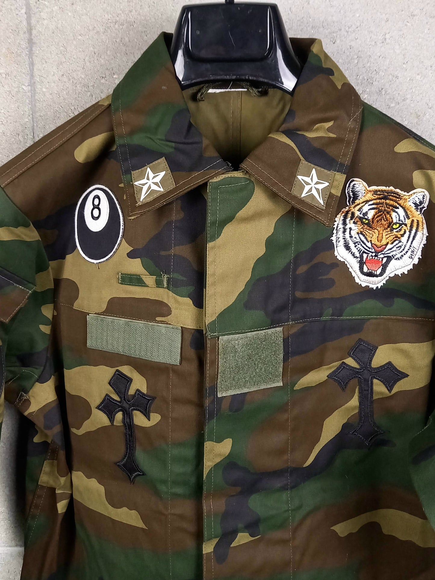 Original Army Jacket Customized Camouflage Tiger 8 Ball