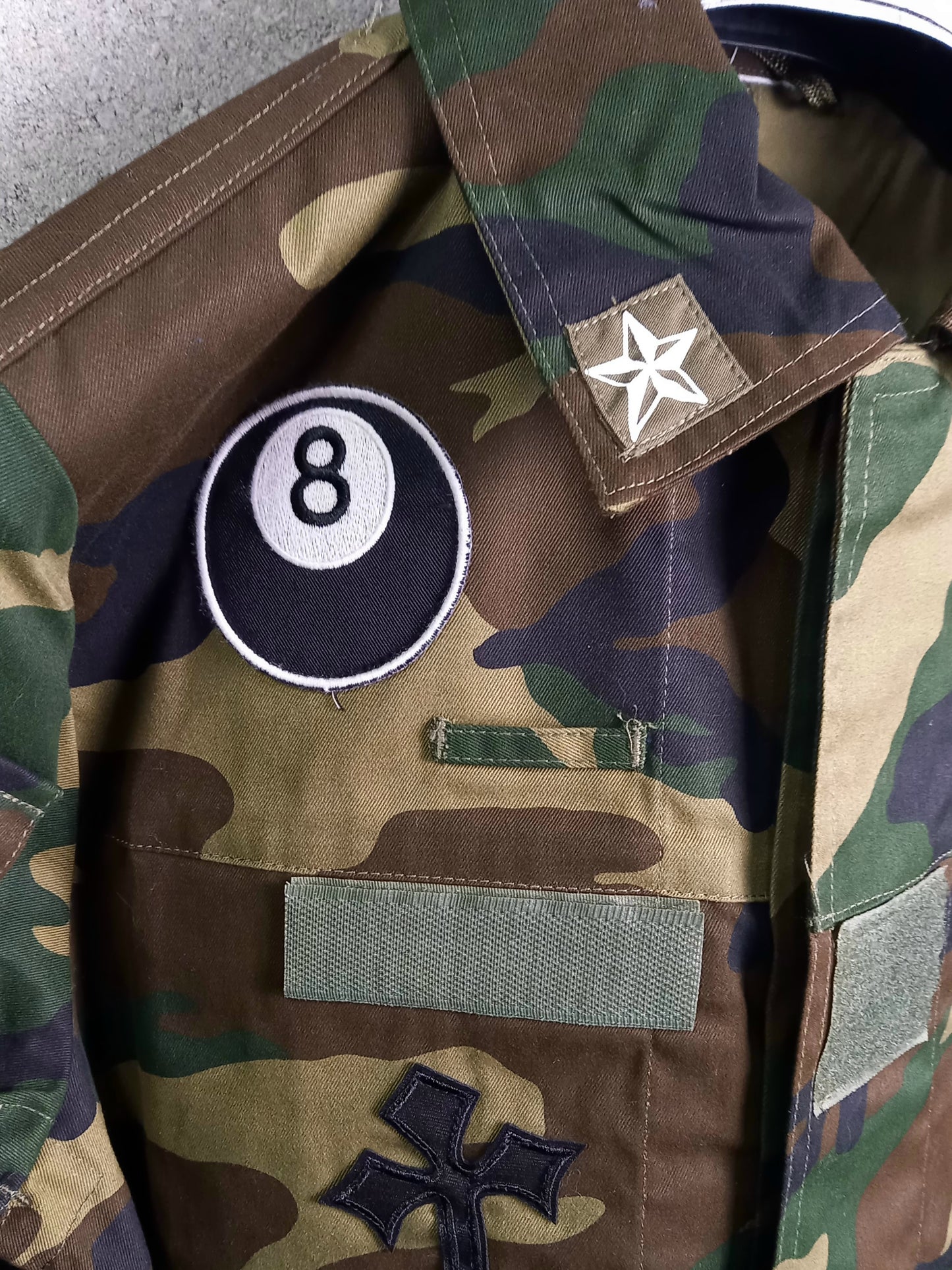 Original Army Jacket Customized Camouflage Tiger 8 Ball