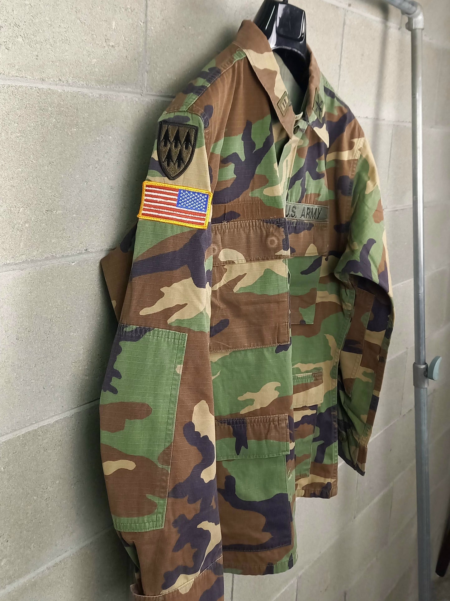 Original U.S. Army Flags Jacket Customized Camouflage