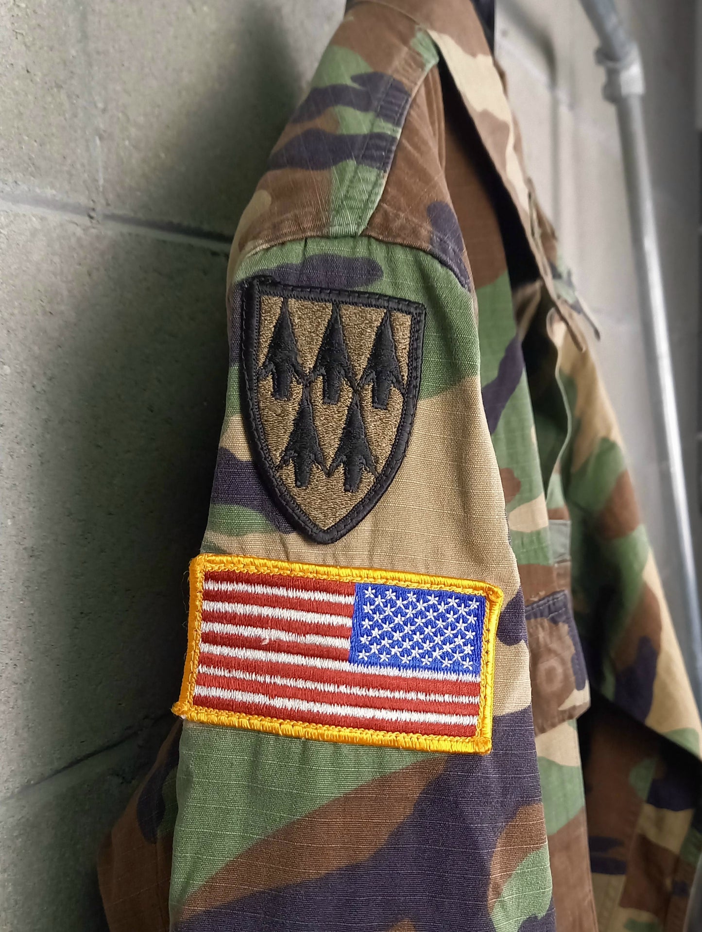 Original U.S. Army Flags Jacket Customized Camouflage