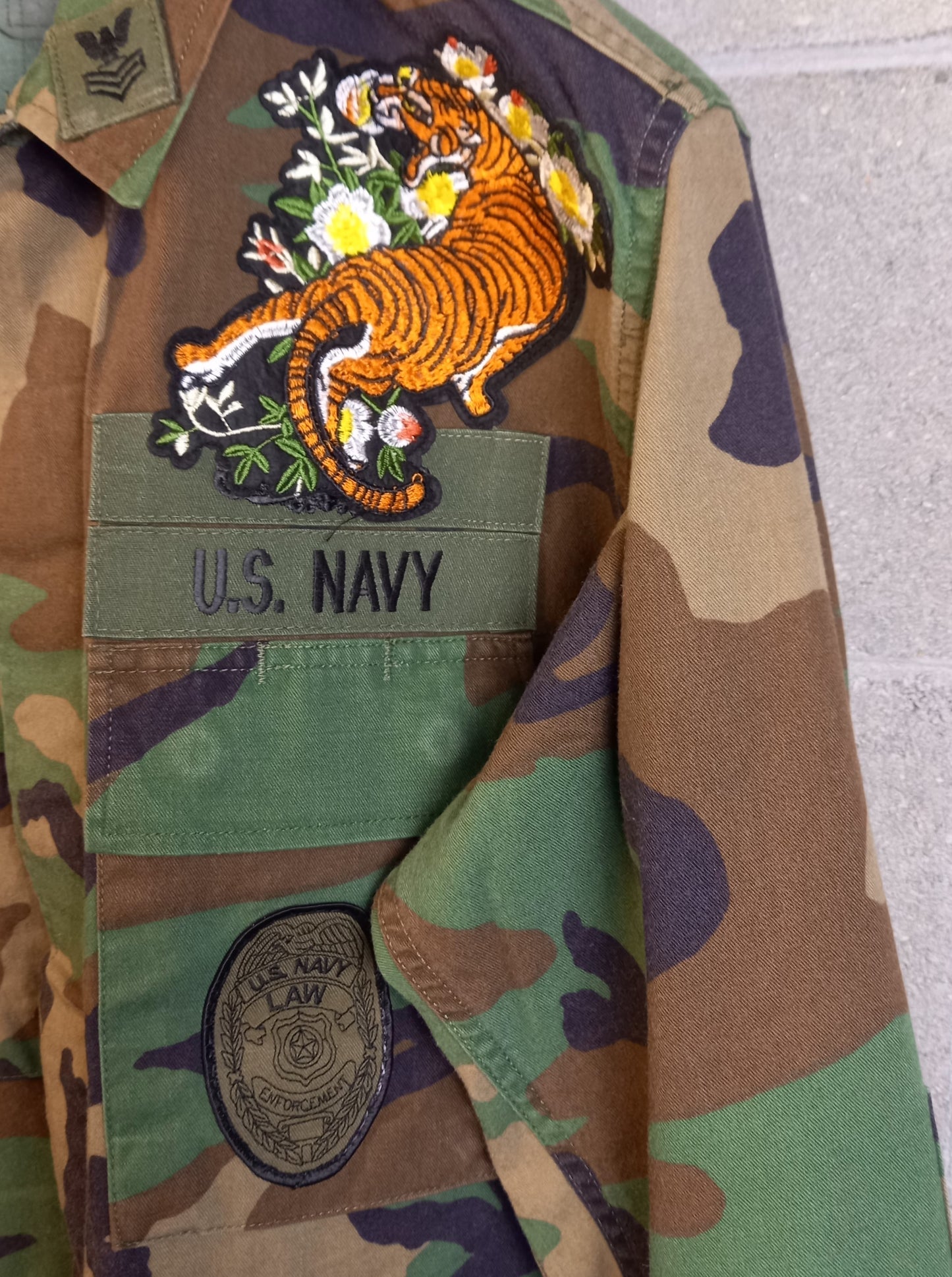 Original Army Jacket Customized Camouflage Tigers&Dragons