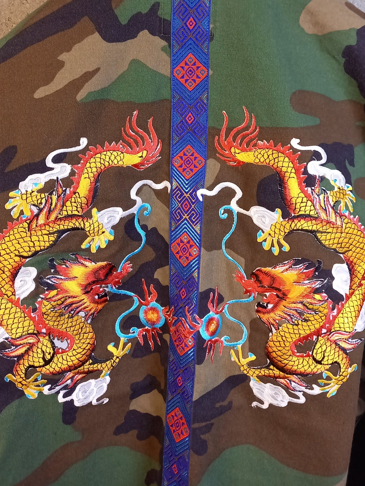 Original Army Jacket Customized Camouflage Tigers&Dragons