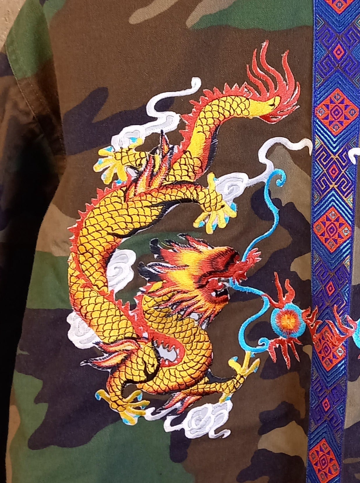 Original Army Jacket Customized Camouflage Tigers&Dragons