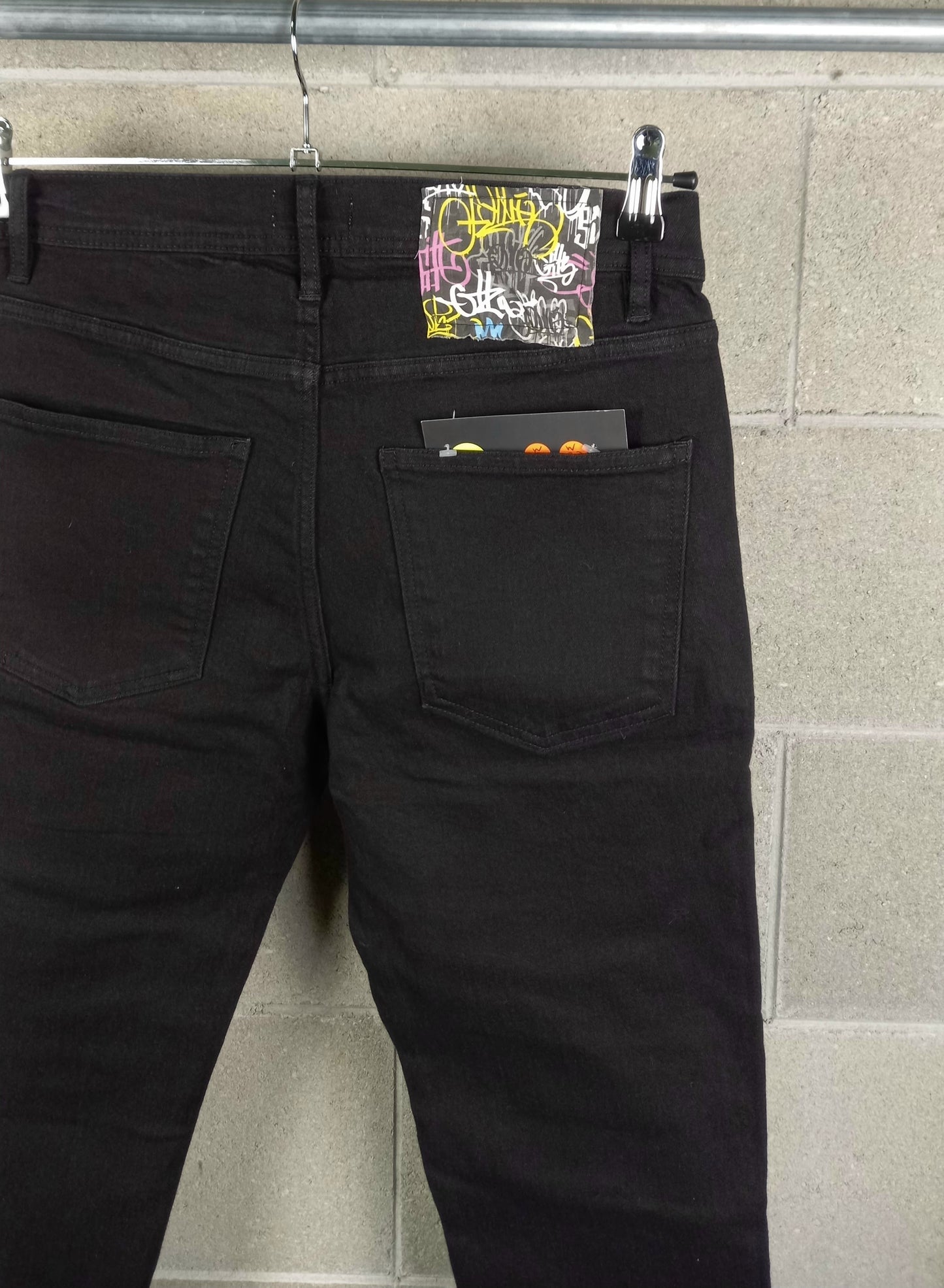 Black Custom Skinny Jeans Graffiti