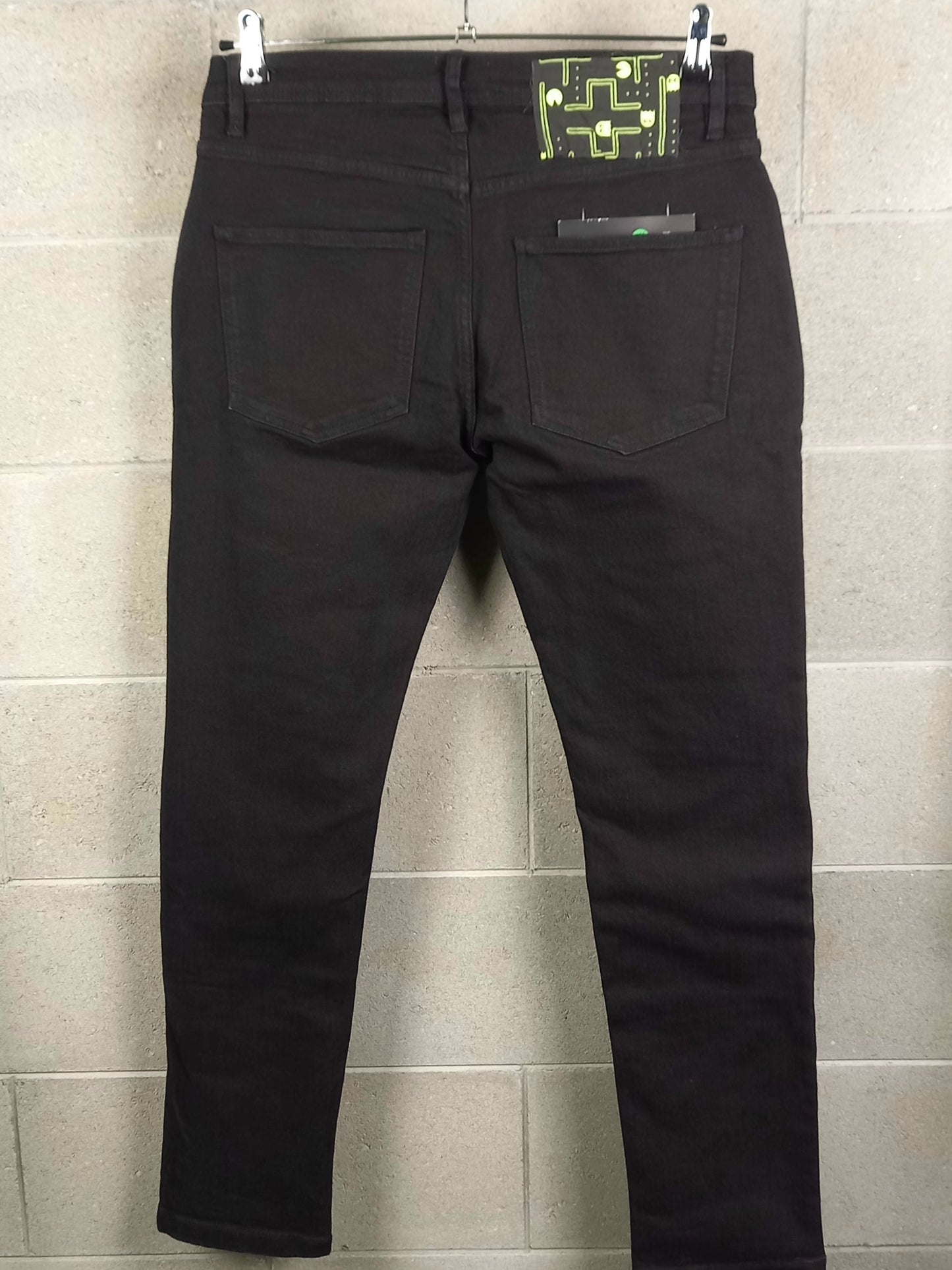 Black Custom Skinny Jeans Pac Man