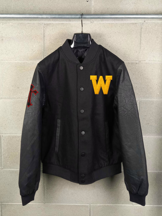 Varsity College Jacket Black/Black Imbottito