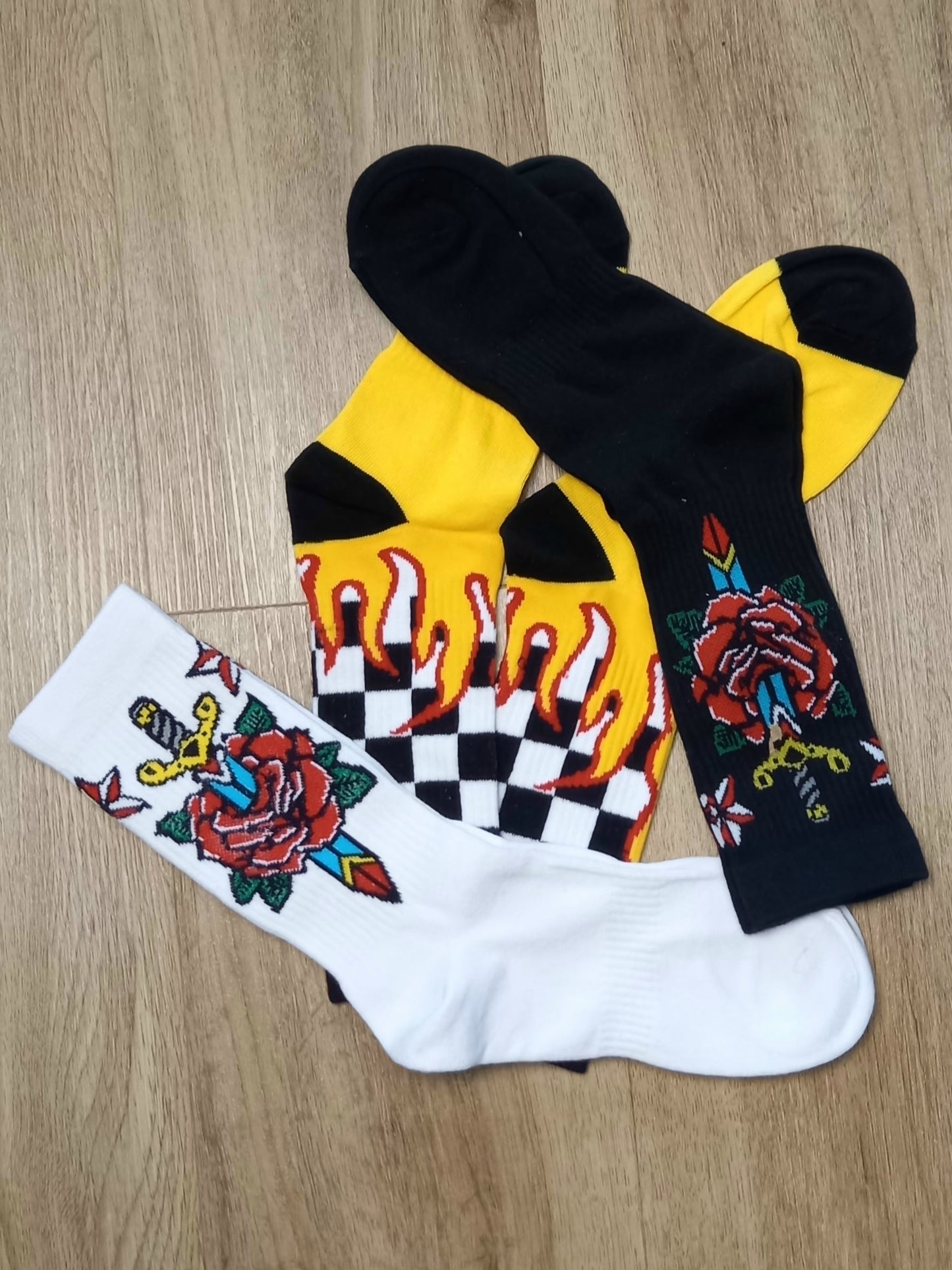 3 pairs Socks Tattoo Old School