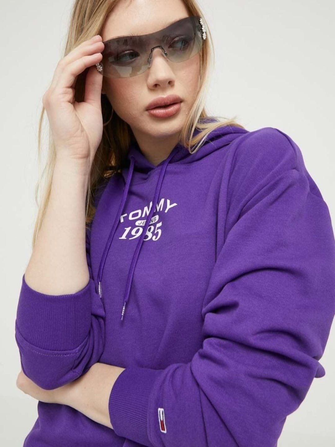 Tommy Hilfiger® Felpa Viola con Cappuccio Regular Fit