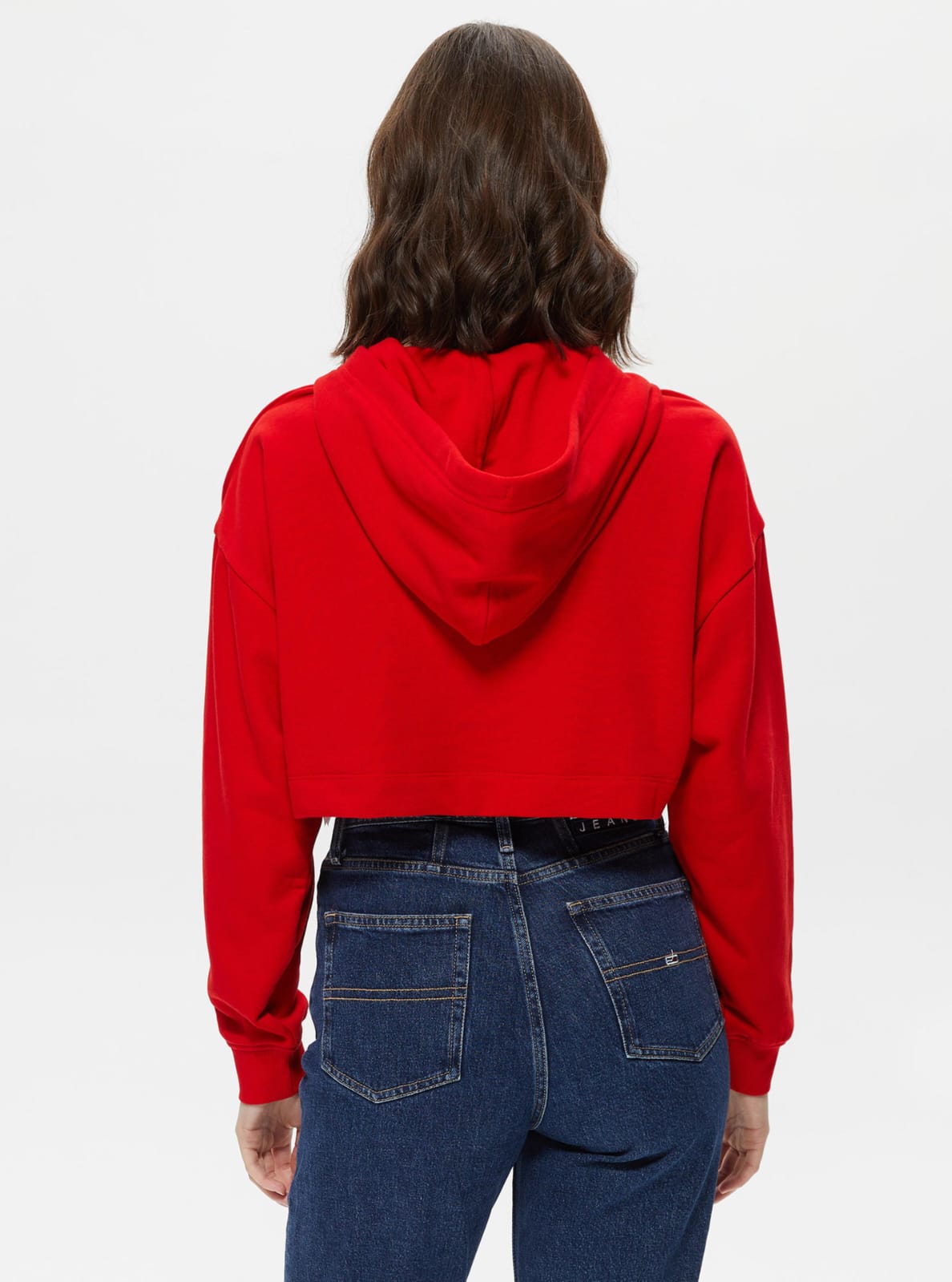 Tommy Hilfiger® Felpa Leggera Crop Corta Donna mezza Zip Red Deep Crimson
