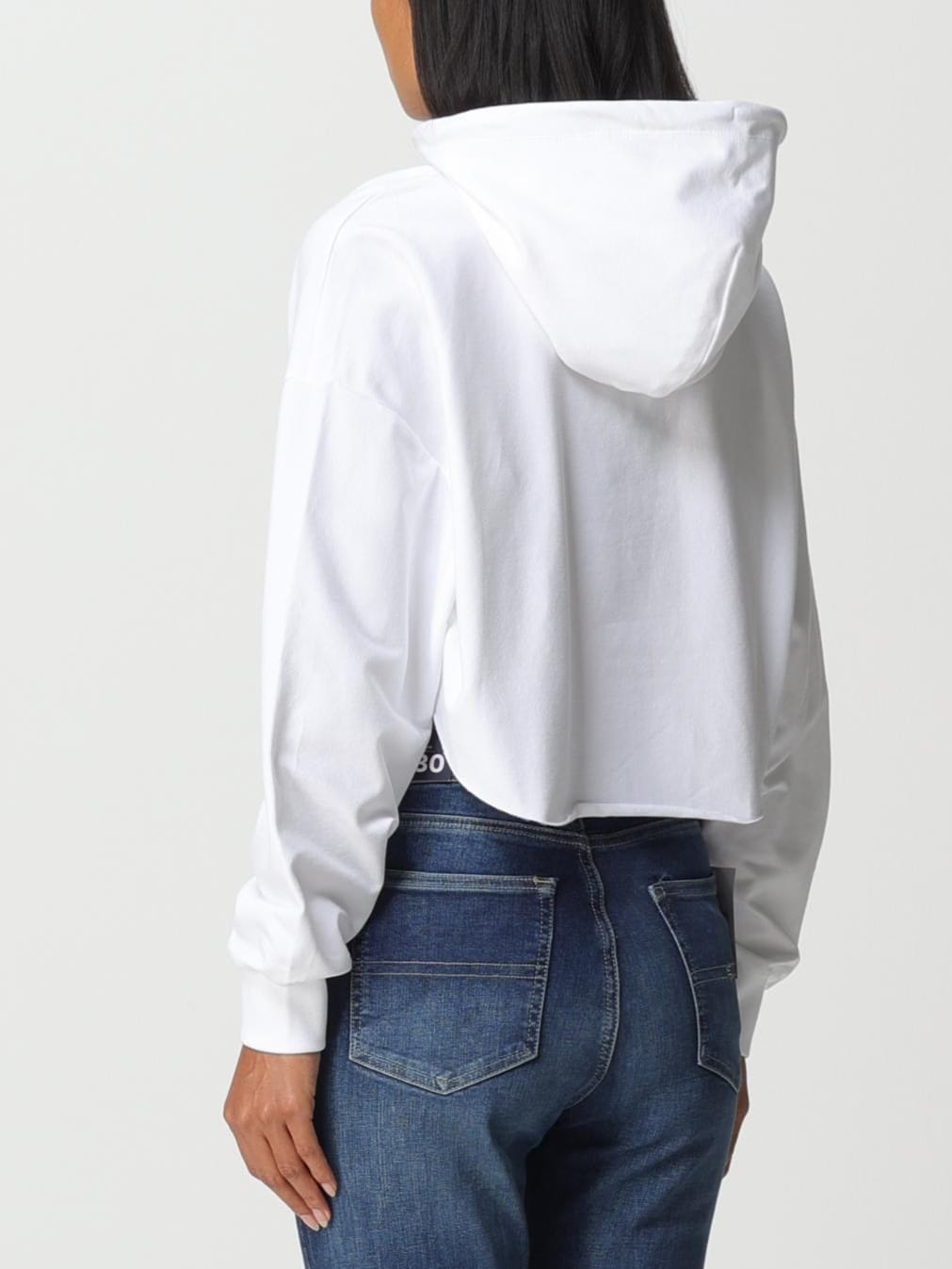 Tommy Hilfiger® Felpa Bianca Crop con cappuccio Regular Fit
