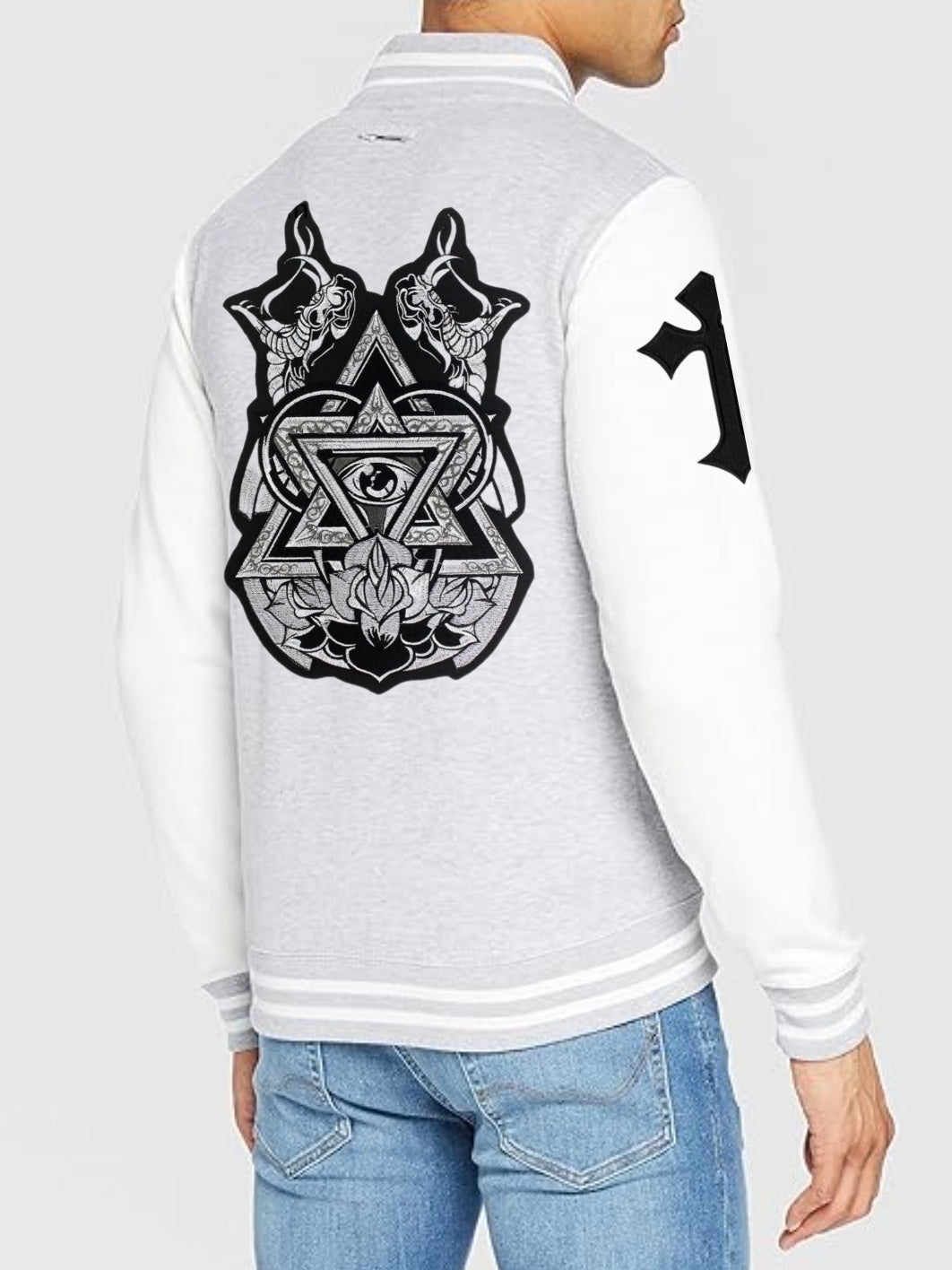 Varsity College Felpa Melange Grey/White