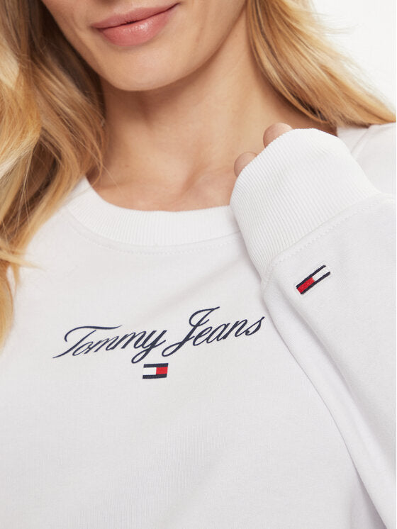 Tommy Hilfiger® Felpa Essential Logo Bianco Relaxed Fit