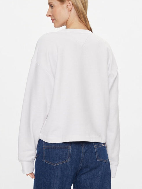 Tommy Hilfiger® Felpa Essential Logo Bianco Relaxed Fit
