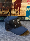 Baseball Trucker Cap with Lamps all black