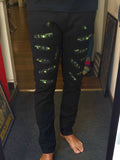 Black Custom Skinny Jeans Pac Man