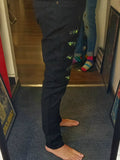 Black Custom Skinny Jeans Pac Man