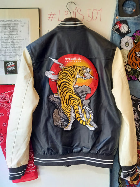 Varsity Jacket Blu/White Tiger Rock