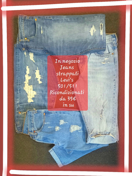 Jeans Uomo/Donna Ricondizionati Strappati 501/505/511/512