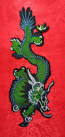 Coppia di Toppe Patches Ricamate Green Dragon