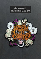 Toppa Patch Ricamata Tiger flowers
